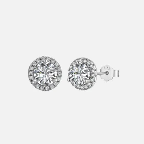 Iced Circle Studs Earrings (S925)
